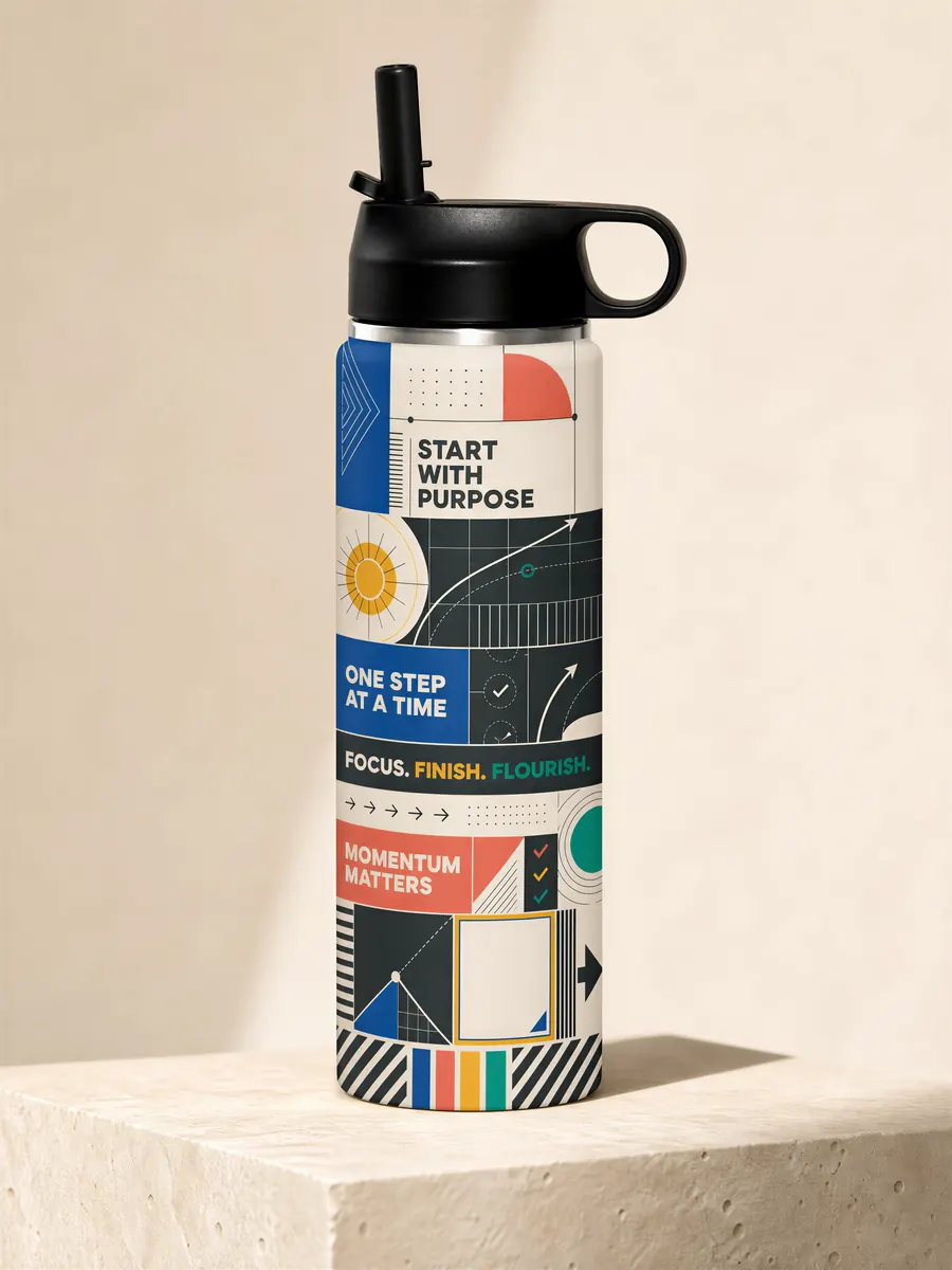 Goal Getter wrap on a BottleBunny bottle — studio photo 1