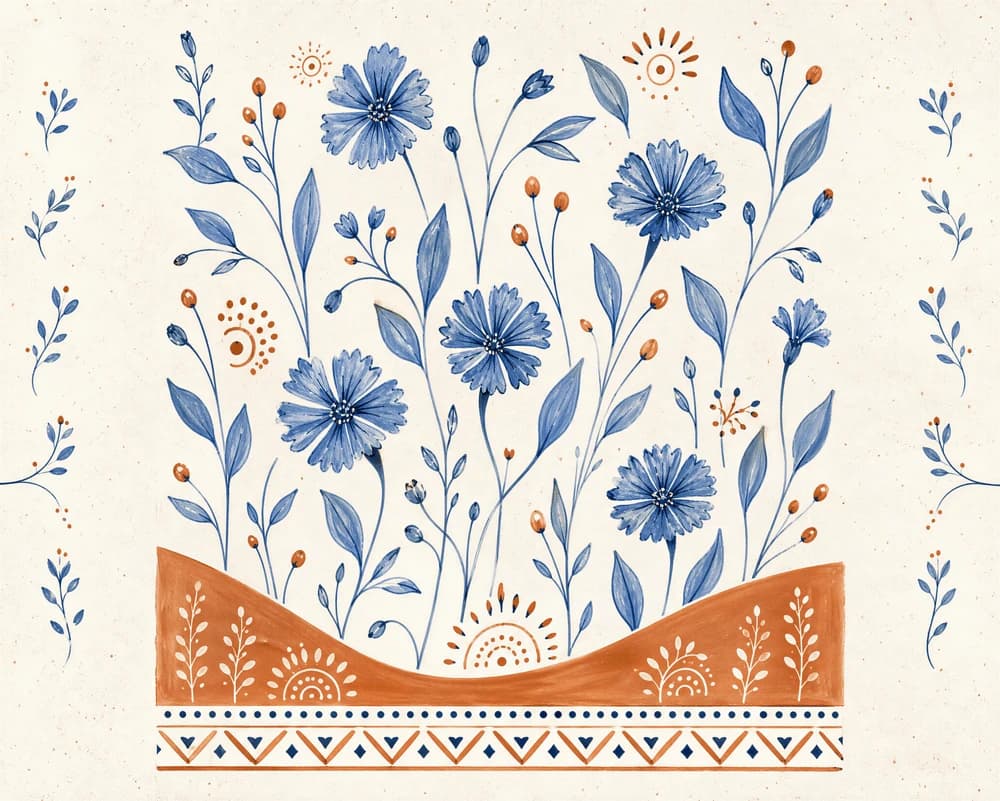 Botanical Folk wrap bottle